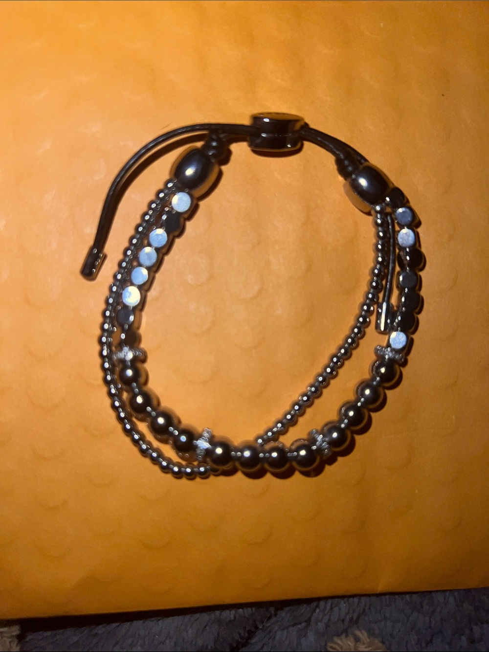 Fossil Elegant Multi-Strand Silver Bead Bracelet - Women Jewelry